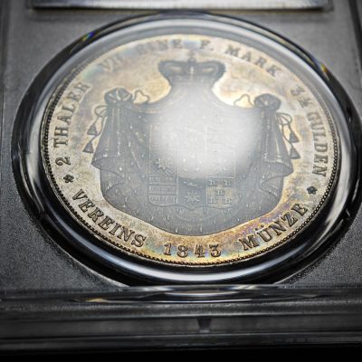 1843年 德国利普-德特莫尔德2泰勒大银币 PCGS MS62