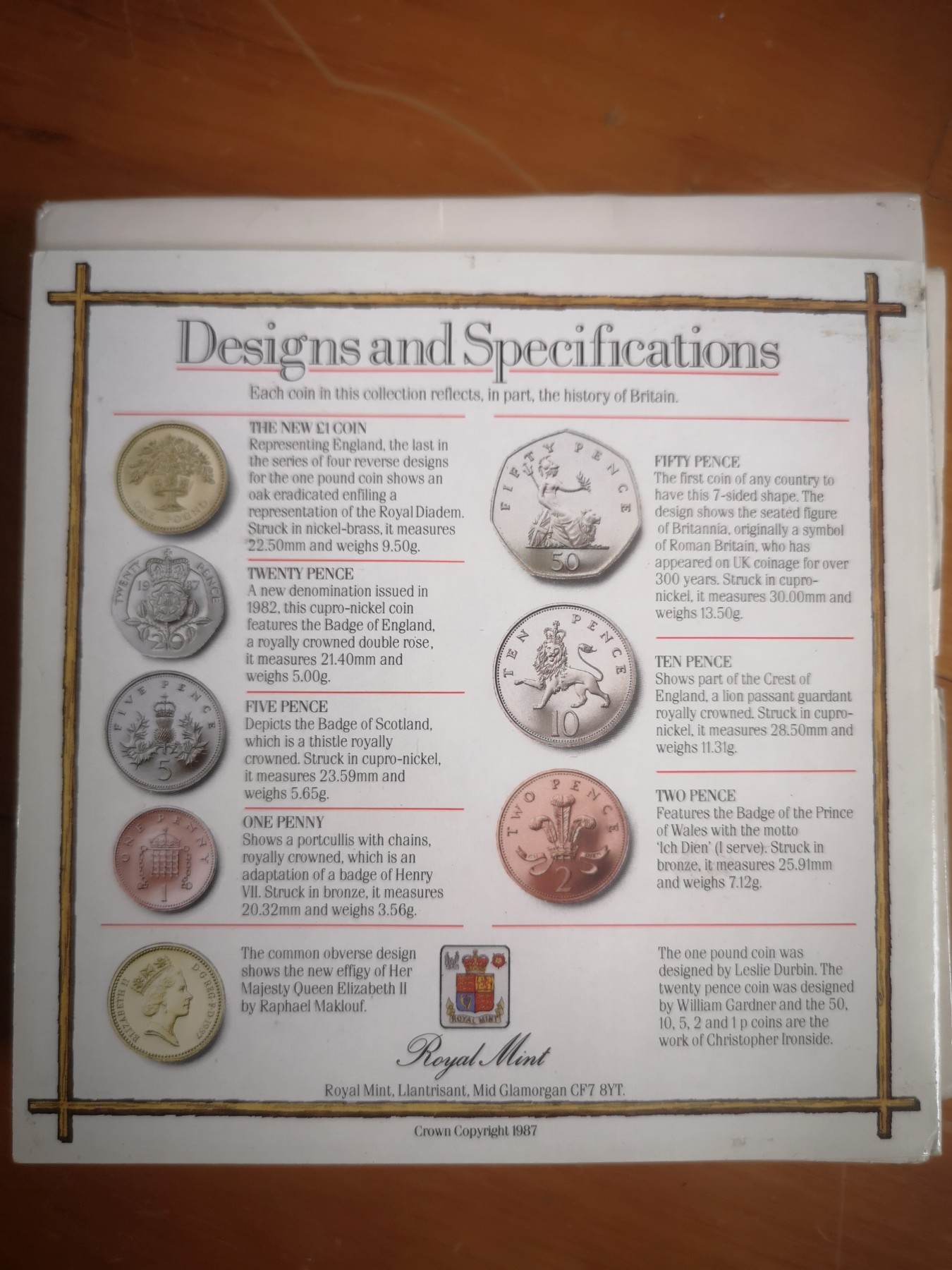 长老汇马年精选第七场拍卖 1987英国造币厂原装7枚套币，含1英镑，卡装