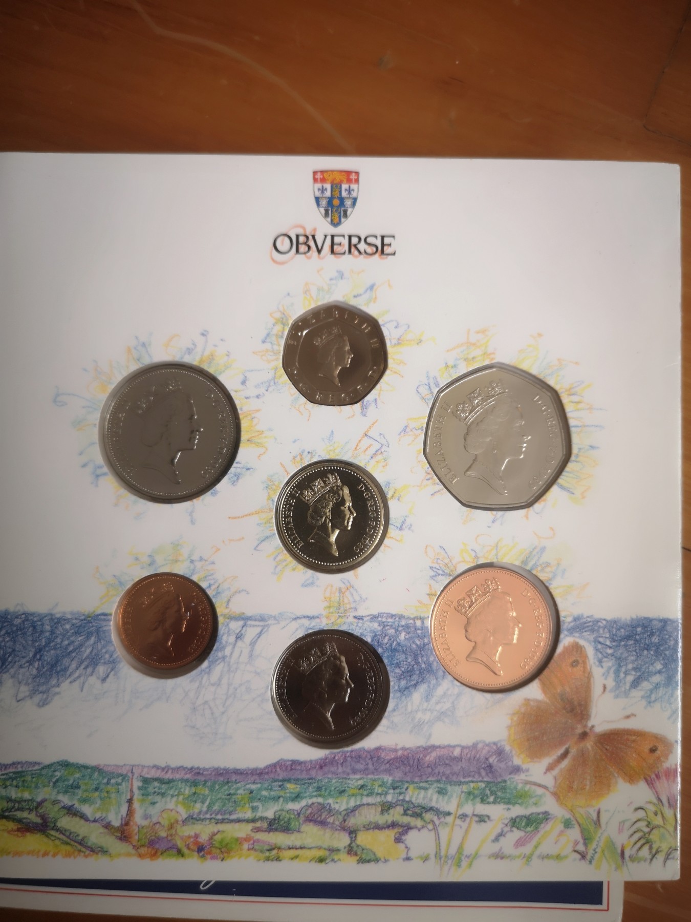 长老汇马年精选第七场拍卖 1989英国造币厂原装7枚套币，含1英镑，卡装