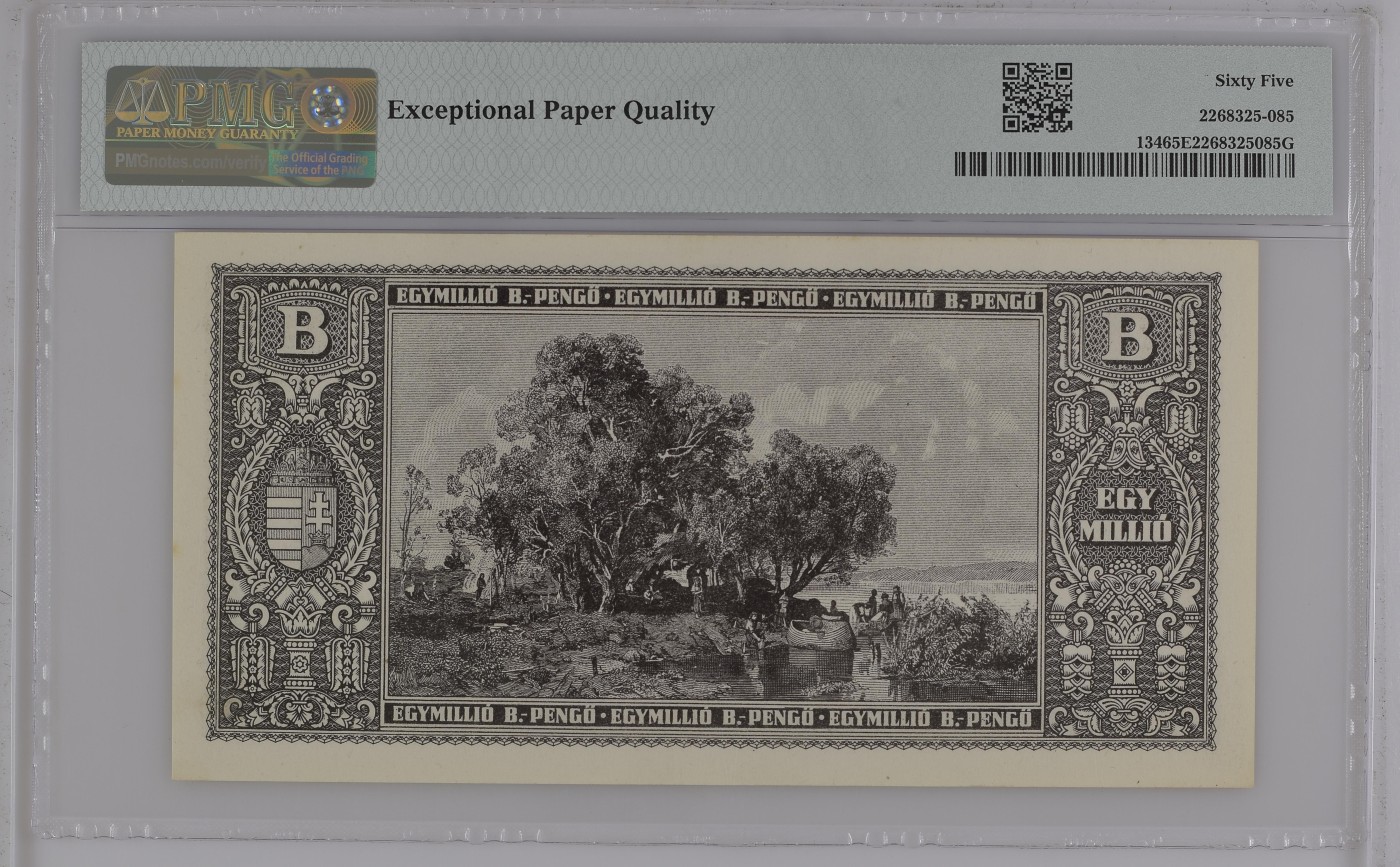 收藏联盟Quantum Auction 第281期拍卖  匈牙利1946年1,000,000彭戈 PMG65 诗人裴多菲