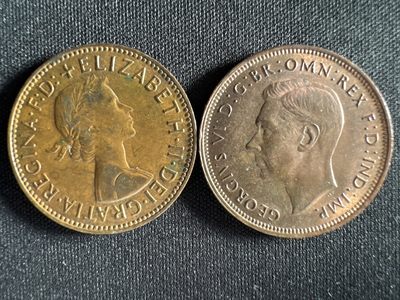 泡泡堂第378期 硬币专场 （无押金，捡漏，全场20包邮，偏远地区除外，接收代拍业务） - 半便士两枚