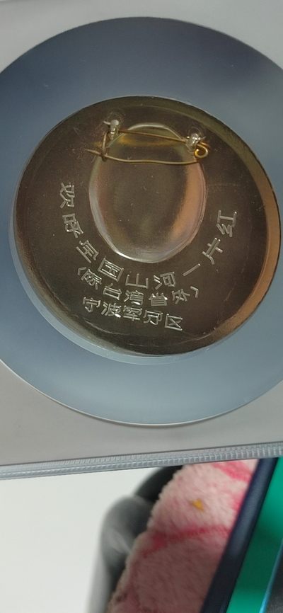 公博毛主席像章拍场，都是大壳子 - 🔥🔥🔥🔥🔥🔥除台湾省外（68分）🔥🔥🔥🔥🔥🔥公博评级毛主席像章，背面有铭文：欢乎全国山河一片红（除台湾省外），宁波军分区，68高分