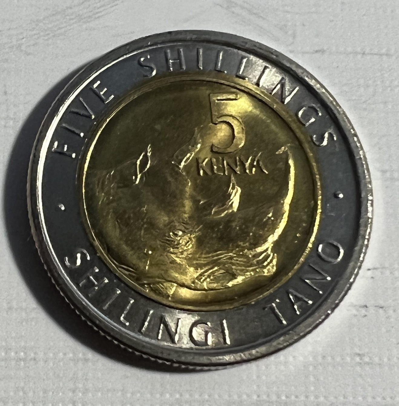 S&S Numismatic世界钱币-拍卖 第124期  肯尼亚2018年 犀牛 5先令双色币