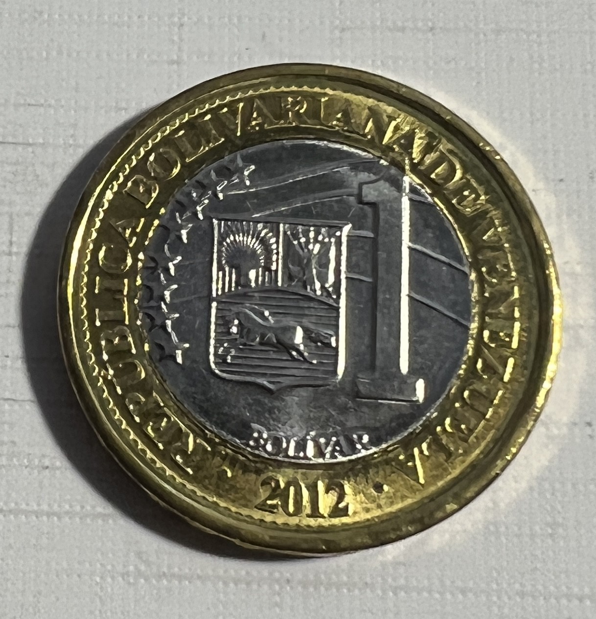 S&S Numismatic世界钱币-拍卖 第124期  委内瑞拉2012年1玻利瓦尔双色币