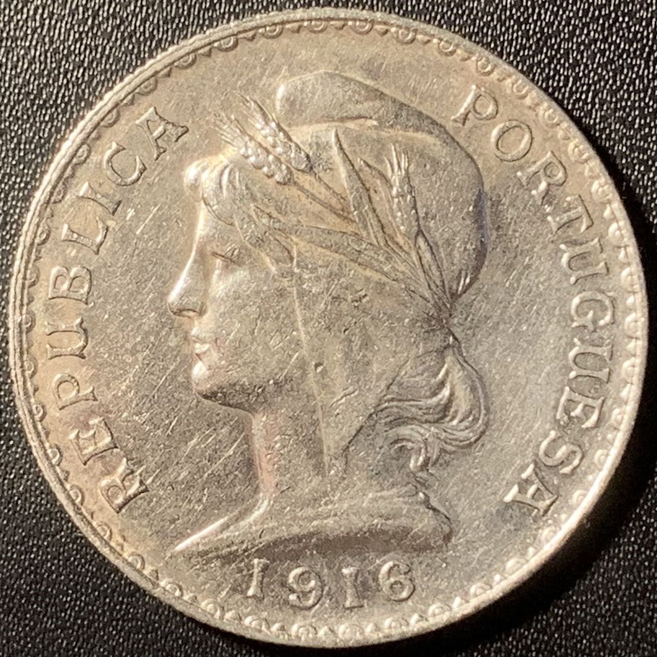 紫瑗钱币——第315期拍卖 葡萄牙 1916年 自由女神 1埃斯库多 25克 0.835银