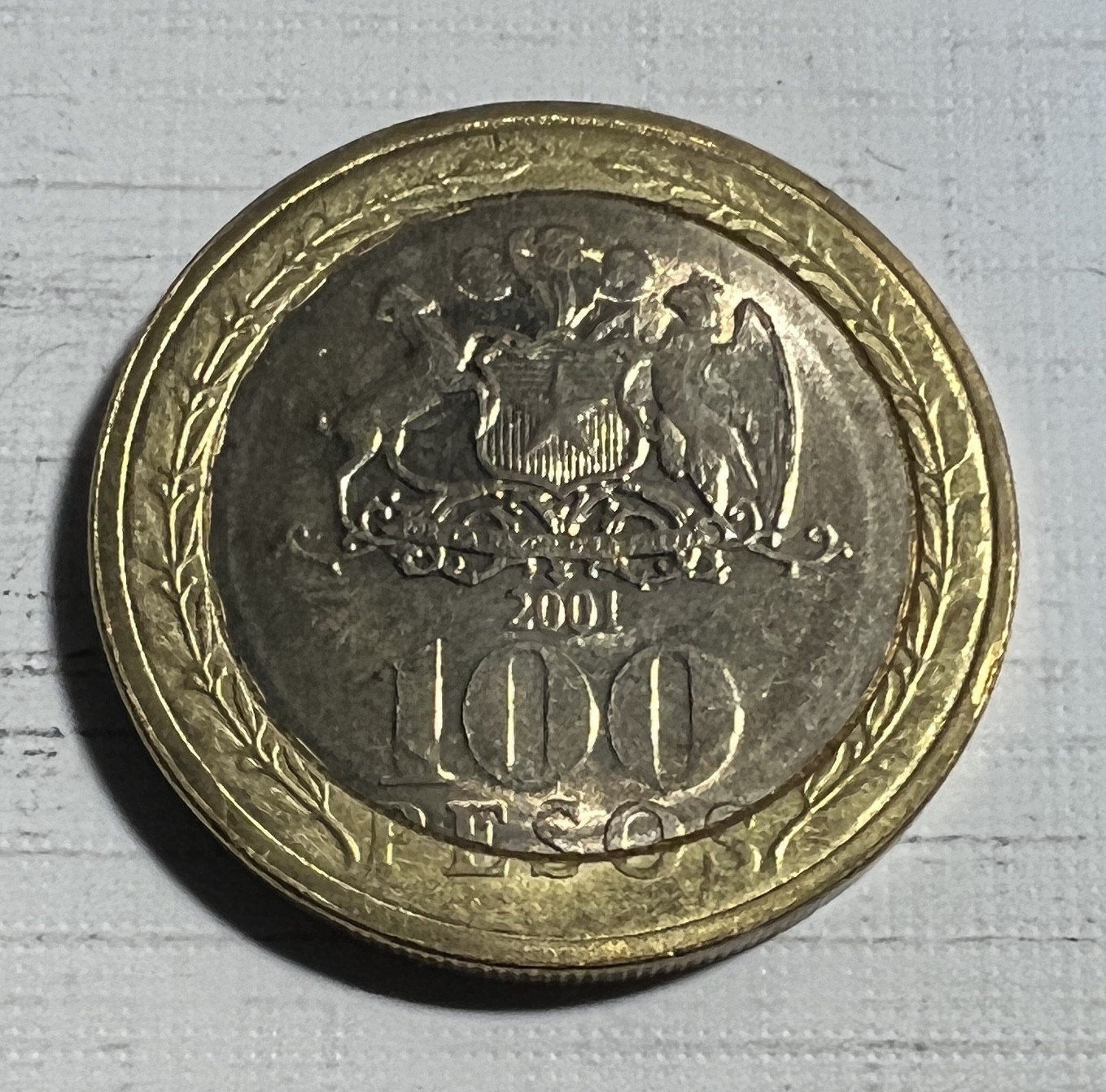 S&S Numismatic世界钱币-拍卖 第124期  智利2001年100比索双色币