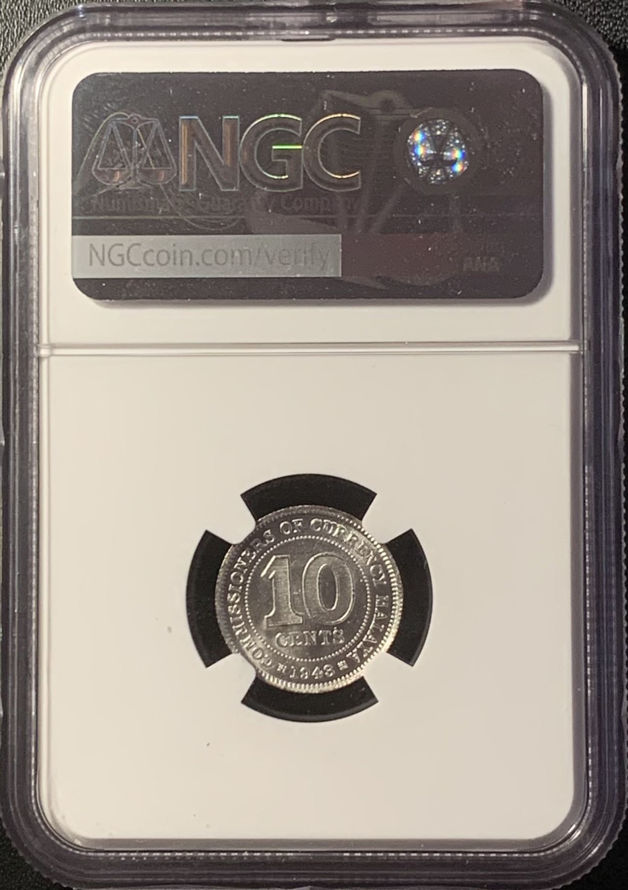紫瑗钱币——第294期拍卖 马来亚 1943年 乔治六世 10分 银币 NGC MS64