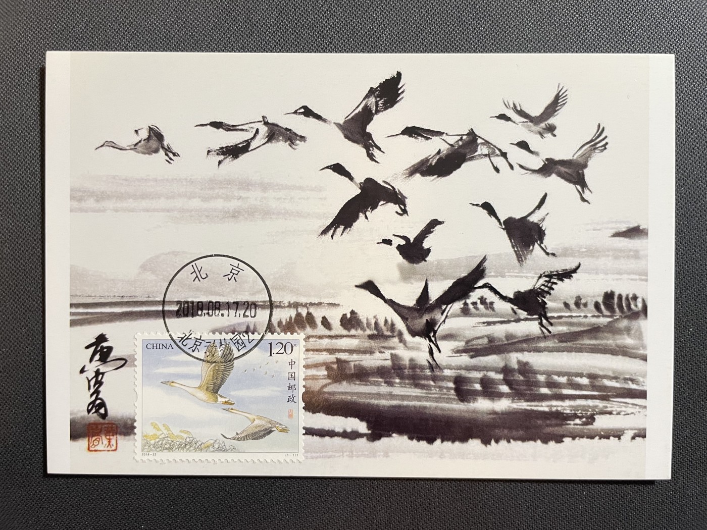 【第60期】莲池国际邮品拍卖 【趣味极限片】大雁 销北京动物园