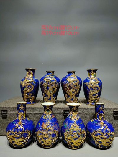 斗彩薄胎赏瓶4对，(一对售价) - 斗彩薄胎赏瓶4对，(一对售价)