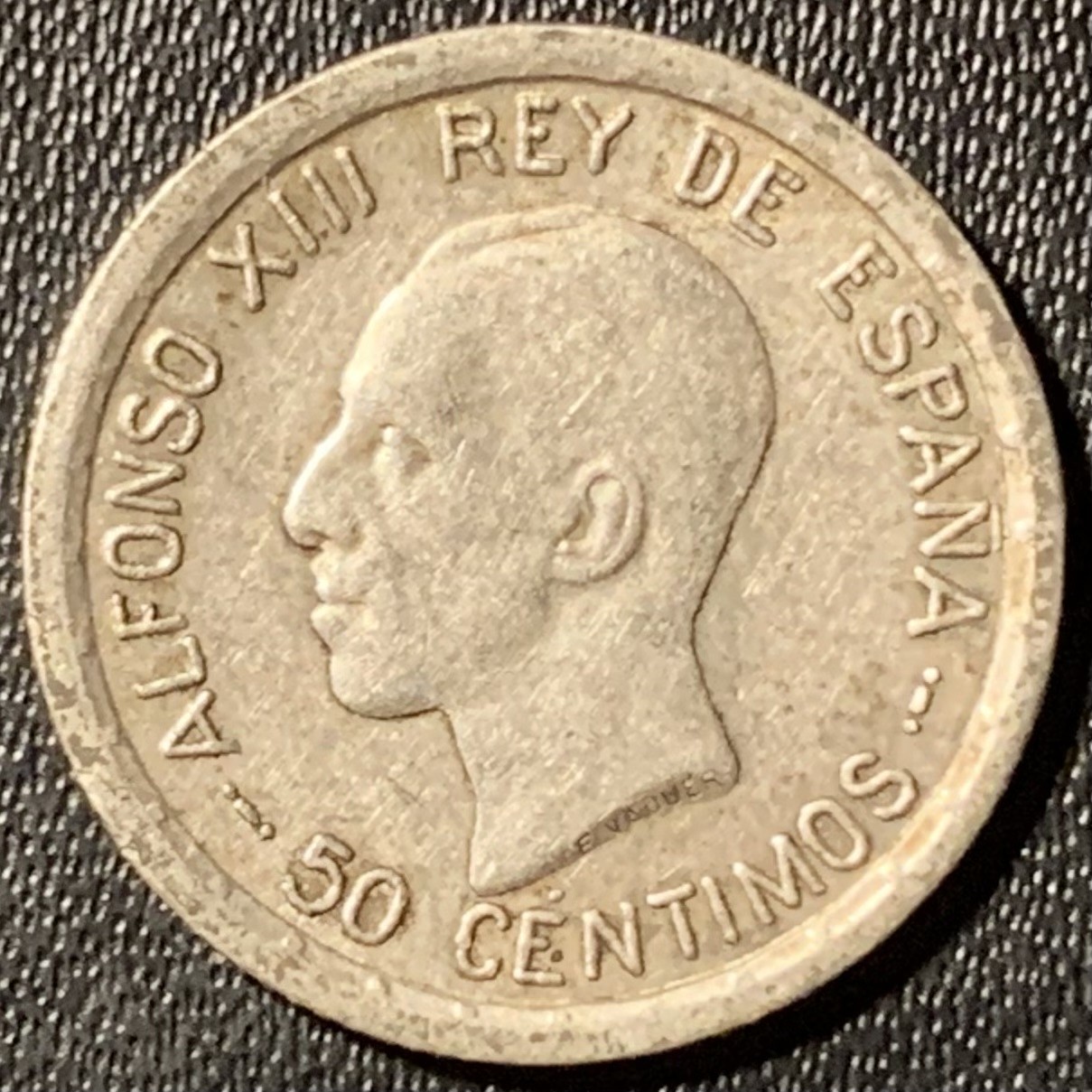 紫瑗钱币——第294期拍卖 西班牙 1926年 阿方索十三世 50分 2.5克 0.835银
