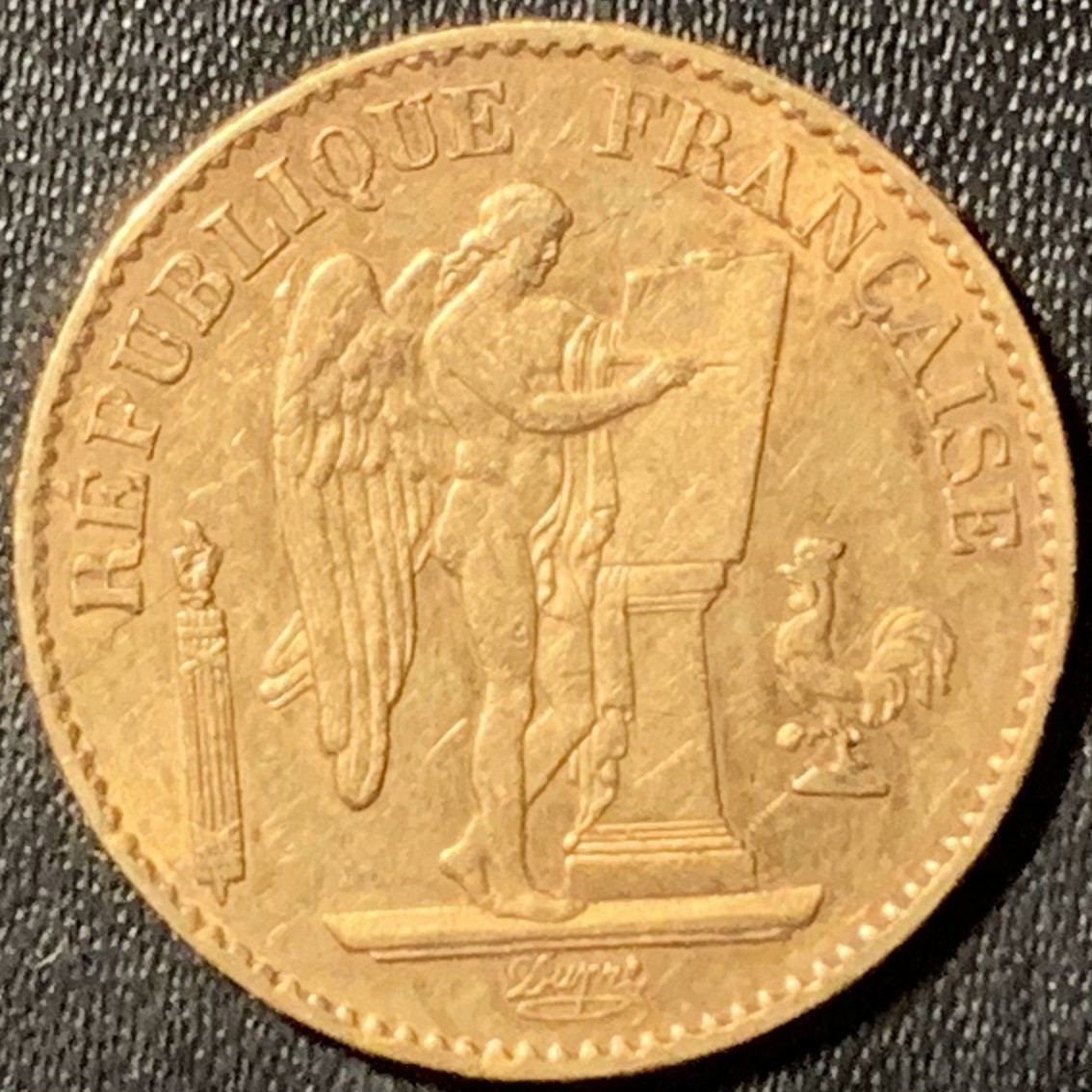 紫瑗钱币——第294期拍卖 法国 1878年 守护天使 20法郎 6.45克 0.9金