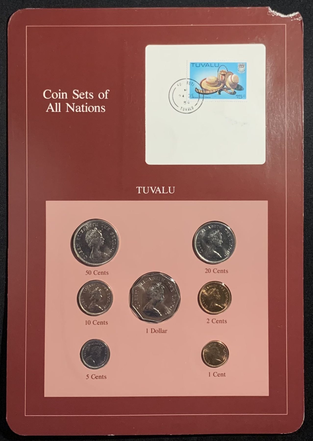 紫瑗钱币——第294期拍卖 图瓦卢 富兰克林卡装 1分—1元 7枚全套 UNC