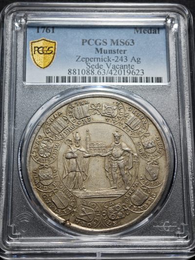 1761年 蒙斯特宗座缺位银章 PCGS MS63