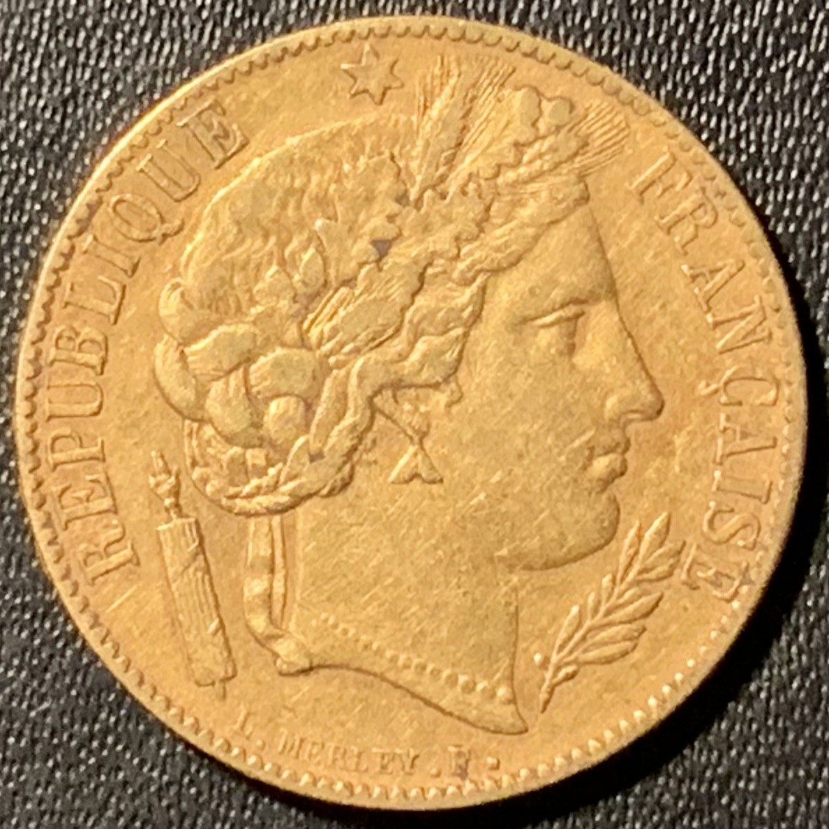 紫瑗钱币——第294期拍卖 法国 1850年 A版 谷物女神 20法郎 6.45克 0.9金 