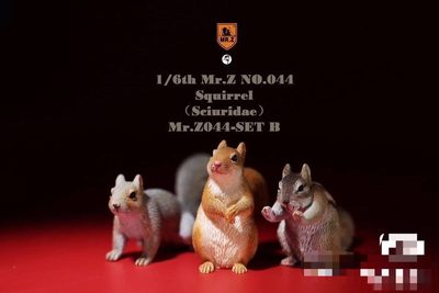 零元拍：MR.Z MRZ044 1/6 仿真动物模型第44弹 金鼠迎春 小松鼠 一套三支松鼠 B款，商品不含图中人偶以及其他配件。 - 零元拍：MR.Z MRZ044 1/6 仿真动物模型第44弹 金鼠迎春 小松鼠 一套三支松鼠 B款，商品不含图中人偶以及其他配件。