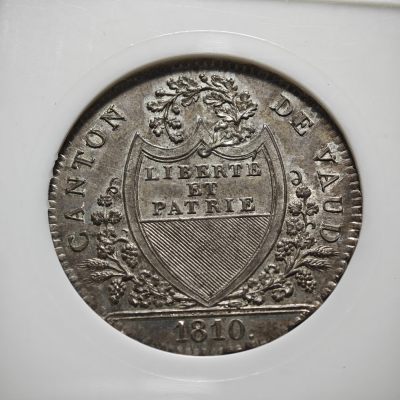 1810年 瑞士雇佣兵20巴增银币 NGC MS64