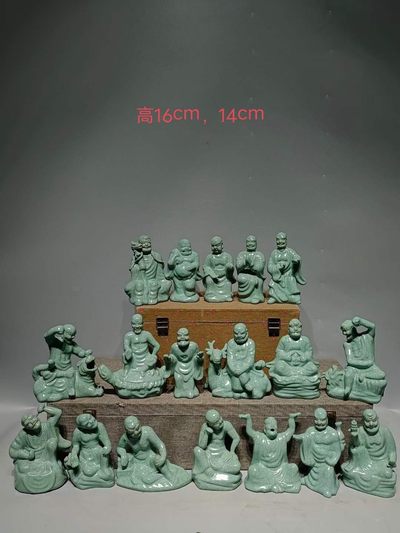 汝窑十八罗汉一套 - 汝窑十八罗汉一套