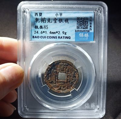 【古泉藏轩阁】古钱币专场 第048期，全场保真满三百元包邮，关注领福利！陆续上新品 - 西夏 乾祐元宝铁钱85分