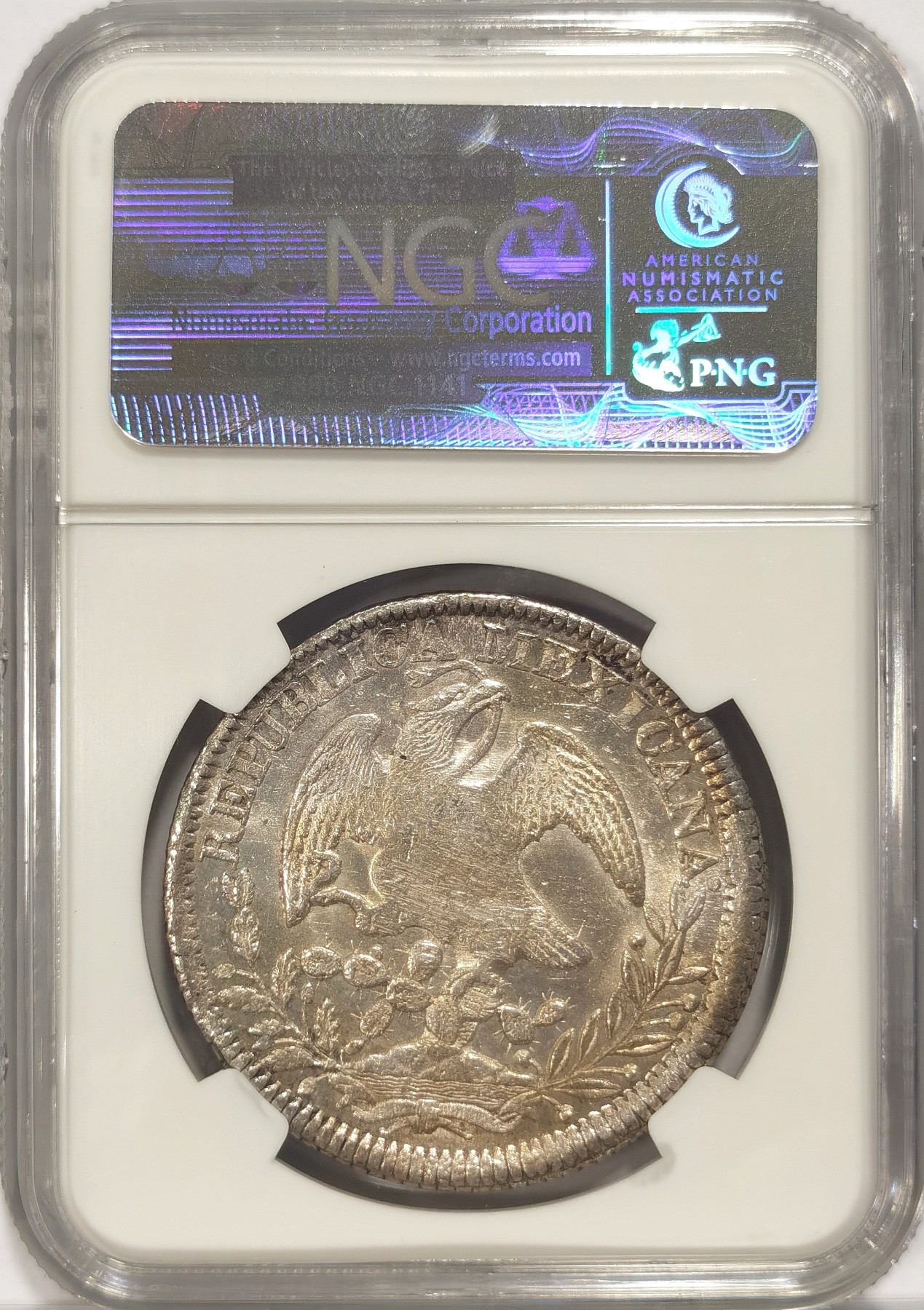 博洋堂“纯白金之夜”精品专场暨第039期（全场包邮） NGC MS63 墨西哥1841年ZS OM版早期花边8R鹰洋，NGC记录第二名，MS仅12枚