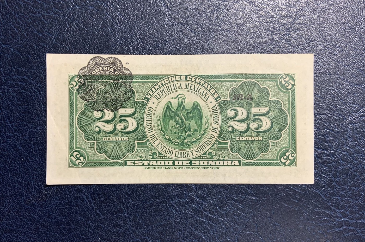 收藏联盟Quantum Auction 第281期拍卖  墨西哥1913年25分 品相UNC- 短号序列 乱蛇号 