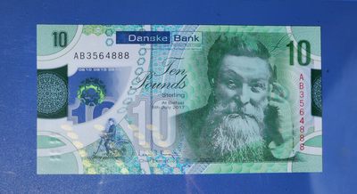 港、澳、台、中外钞、流水签、机签、箱包单、靓号专场第25期 - 北爱尔兰2019年10镑塑料钞 丹斯克银行 豹子号 AB3564888 UNC一张/如图