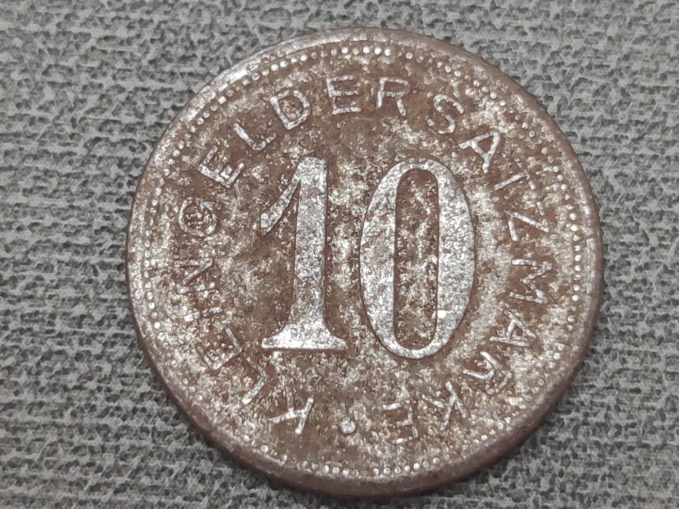燕姐换藏第54场 1919年德国紧急货币10芬尼