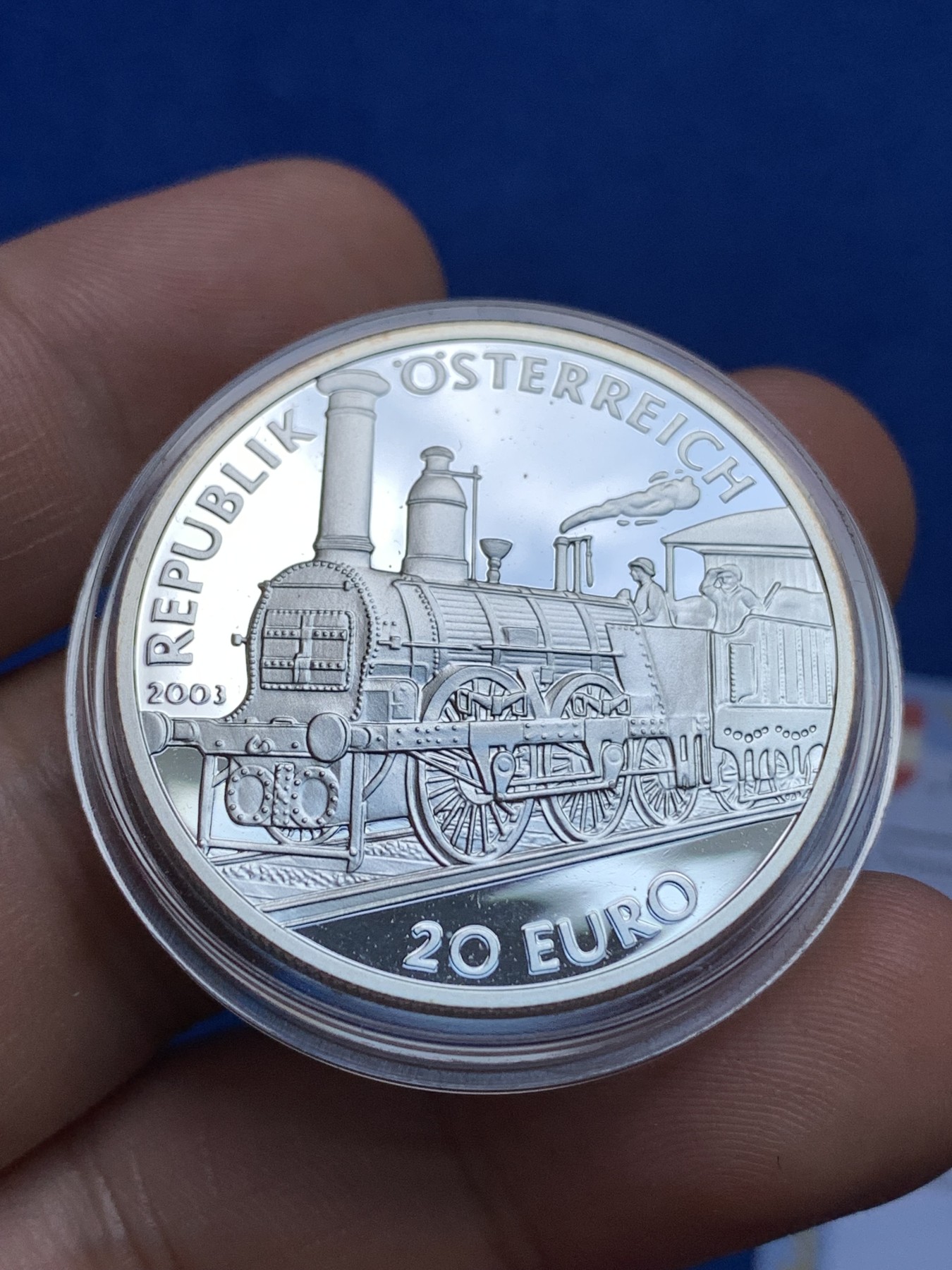 《竞宝斋》第189场-周日，周一 2场 (全场包邮) 奥地利2003年毕德麦耶时代纪念20欧元精制银币 梅特涅宰相和拿破仑战争后的欧洲 早期工业化 原盒证书 发行仅五万枚