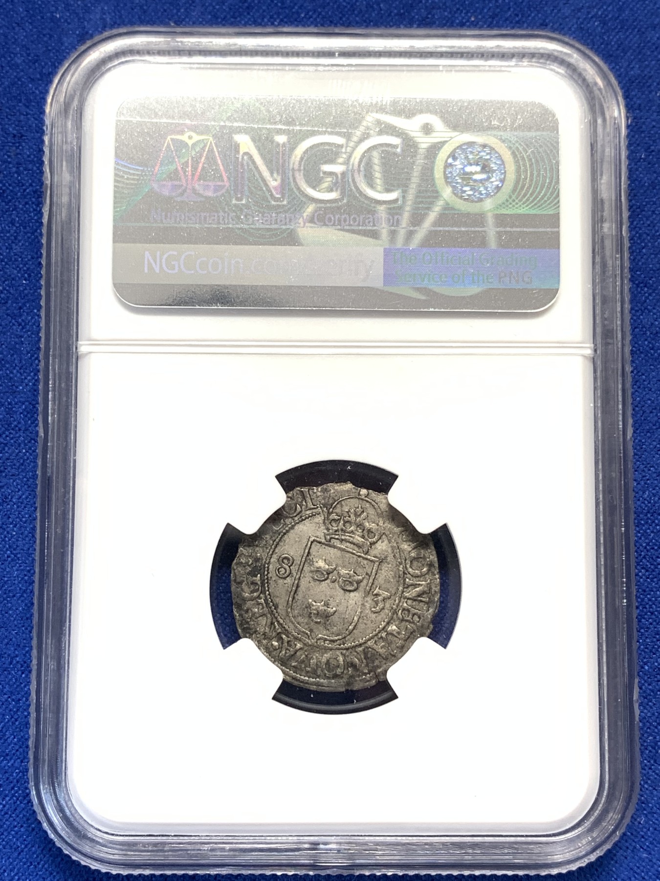 《竞宝斋》第189场-周日，周一 2场 (全场包邮) NGC XFD 瑞典1583年 国王约翰三世 1/2欧 银币 打制清晰 包浆也好 分给的太低了