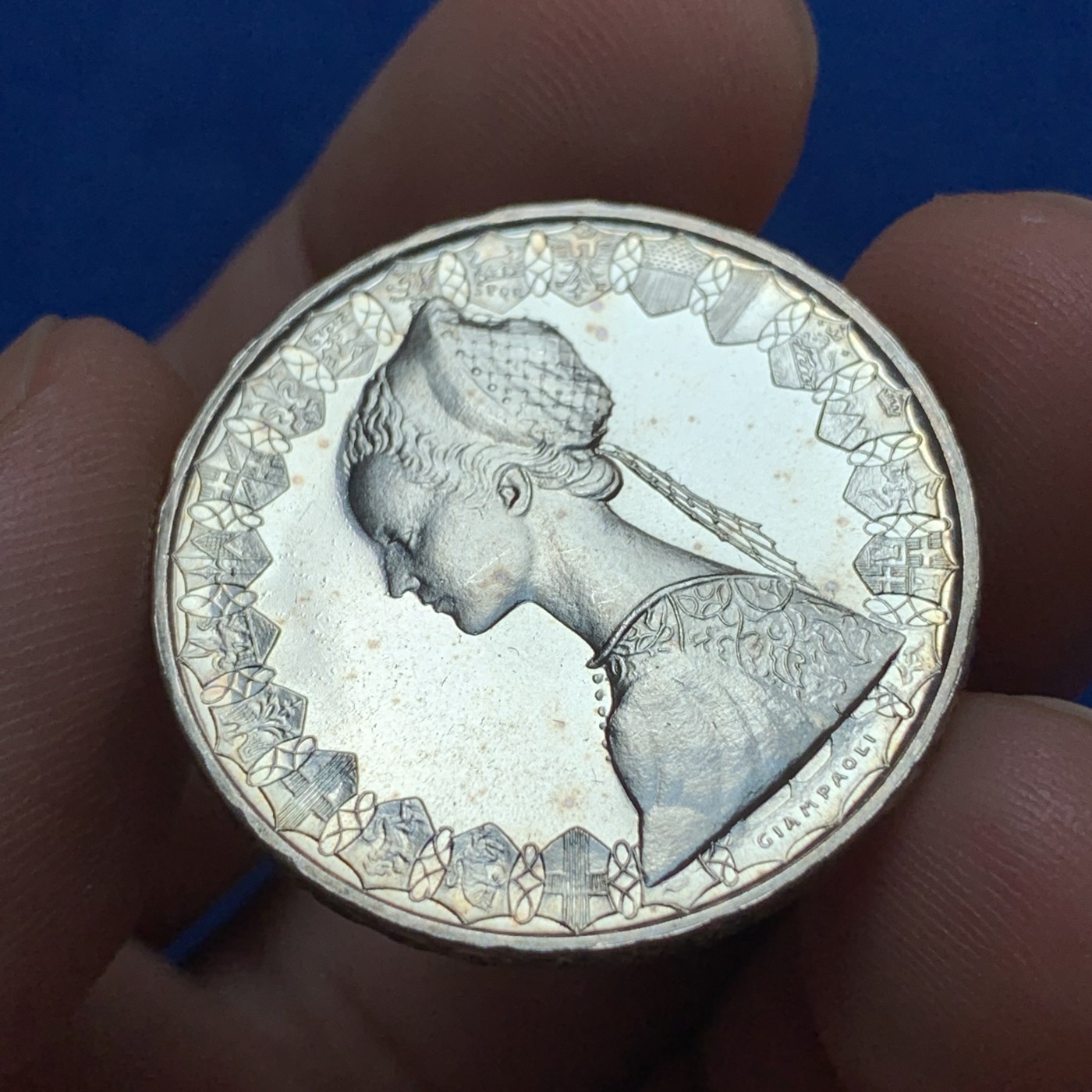 《竞宝斋》第189场-周日，周一 2场 (全场包邮) 意大利 1970年 人妻 帆船 500里拉银币一枚 光度十足 目测BU品质