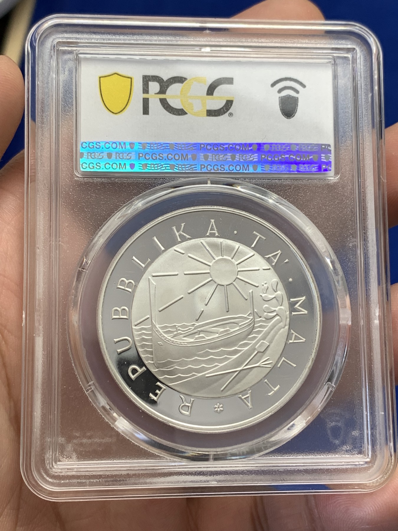 《竞宝斋》第189场-周日，周一 2场 (全场包邮) PCGS金盾 PR65DCAM 马耳他1981儿童年纪念5镑精制银币