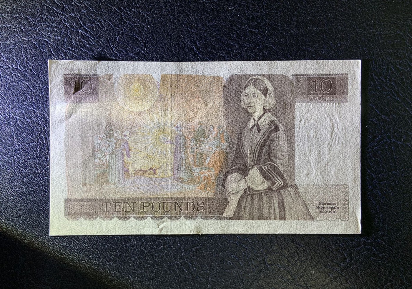 收藏联盟Quantum Auction 第281期拍卖  英国1988-91年10镑 品相UNC 边角瑕疵 细节如图 近代护理学奠基人 南丁格尔