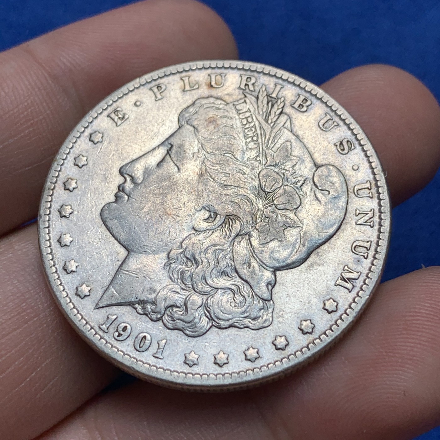 《竞宝斋》第189场-周日，周一 2场 (全场包邮) 美国1901年摩根1美元银币 不多见的年份