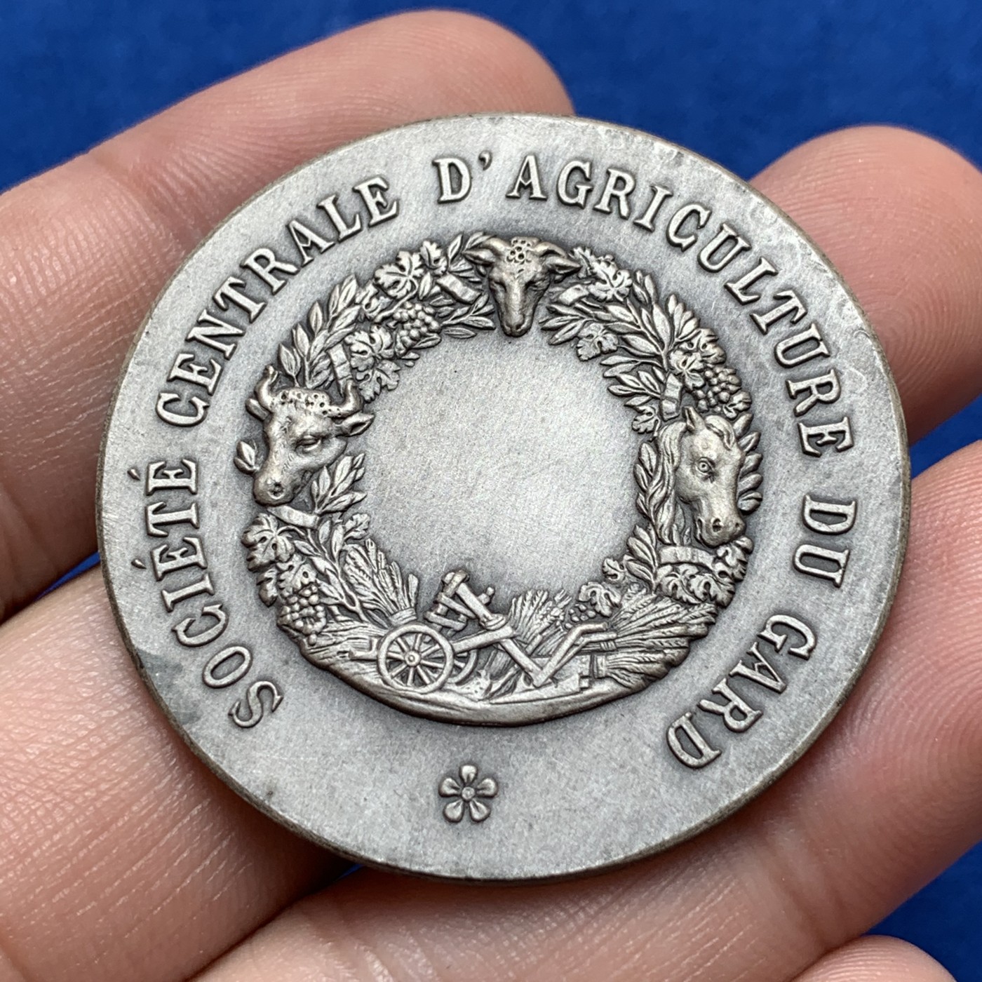 《竞宝斋》第189场-周日，周一 2场 (全场包邮) 法国农业部银章 39.9mm 30.3g 丰饶角边铭 银标