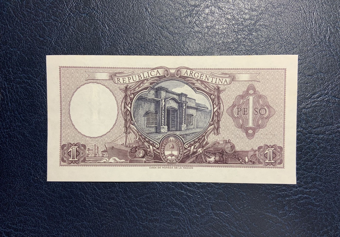 收藏联盟Quantum Auction 第281期拍卖  阿根廷1956年1比索 品相UNC 状态如图 轻微潮斑