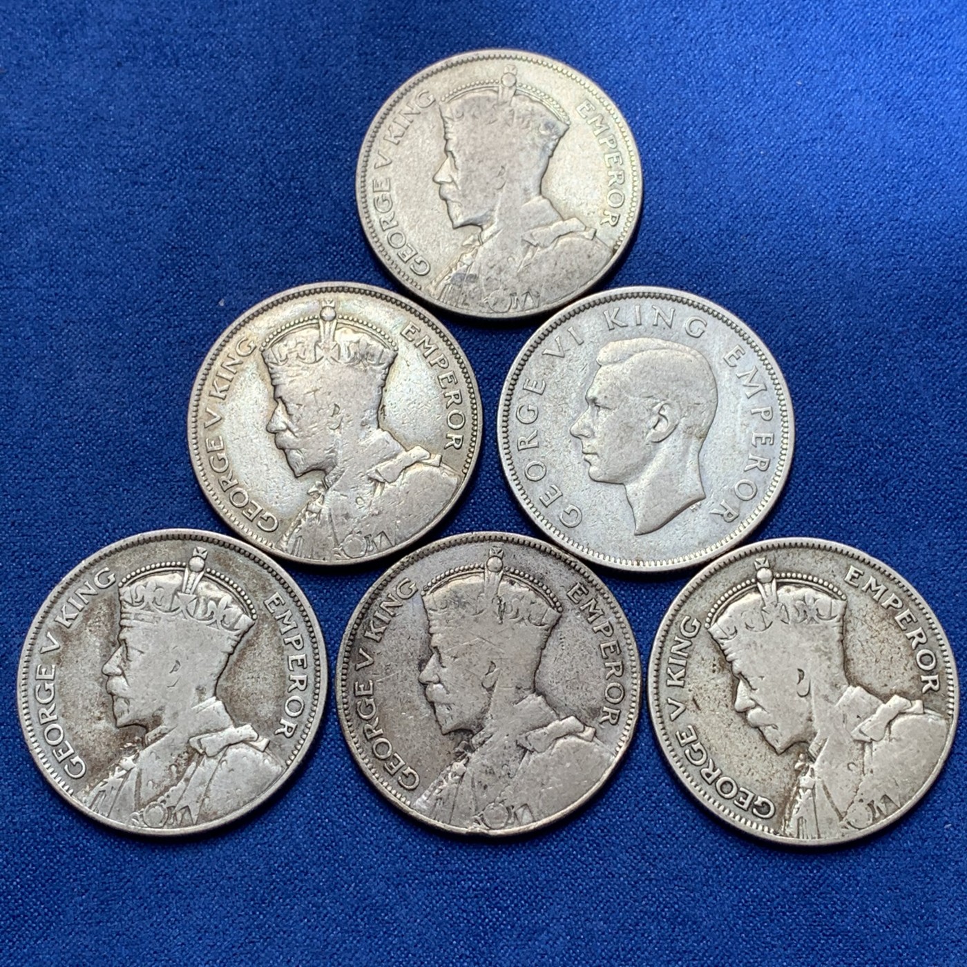 《竞宝斋》第189场-周日，周一 2场 (全场包邮) 6枚一组 新西兰半克朗银币