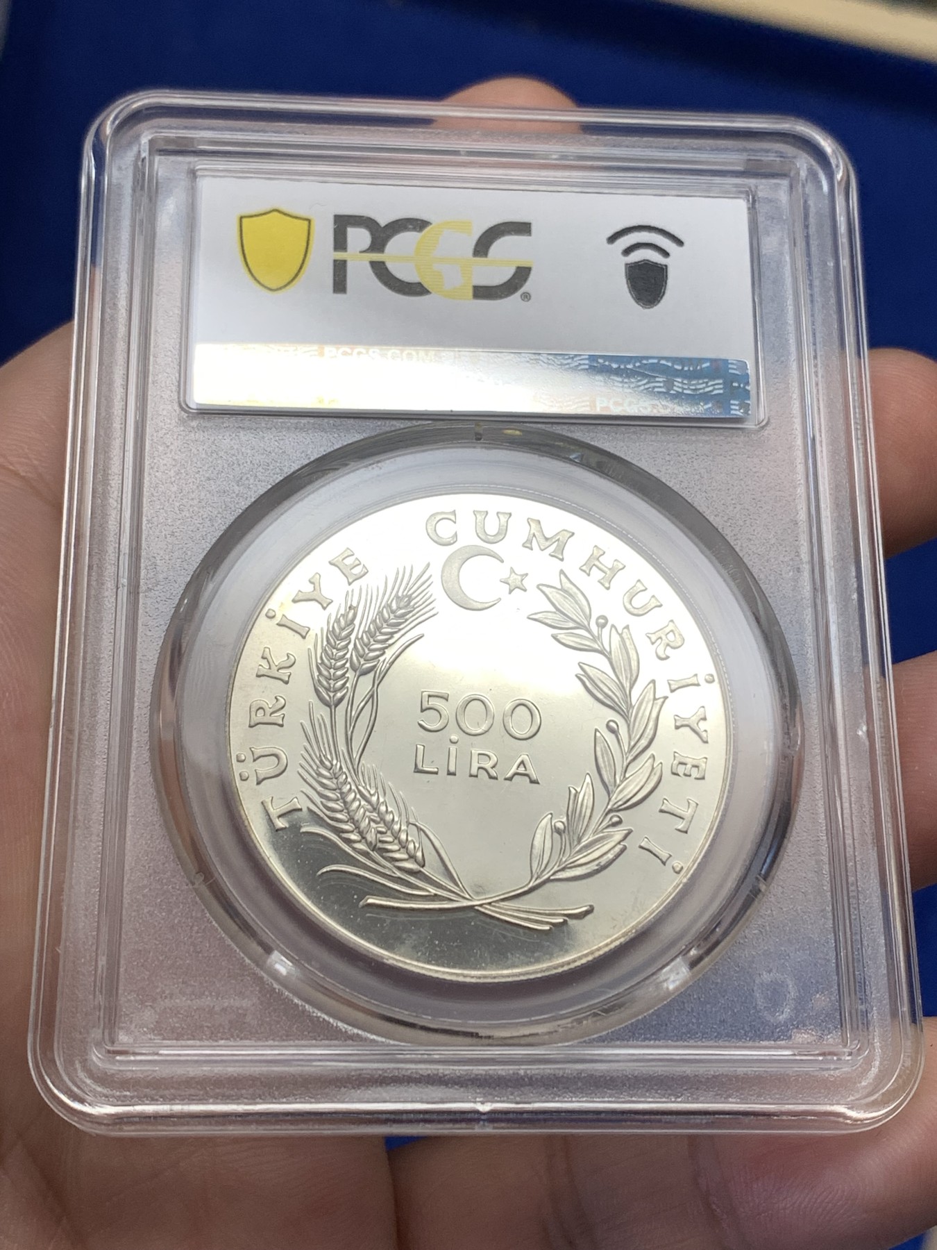 《竞宝斋》第189场-周日，周一 2场 (全场包邮) PCGS金盾 PR66DCAM 土耳其1979儿童年纪念500里拉精制银币