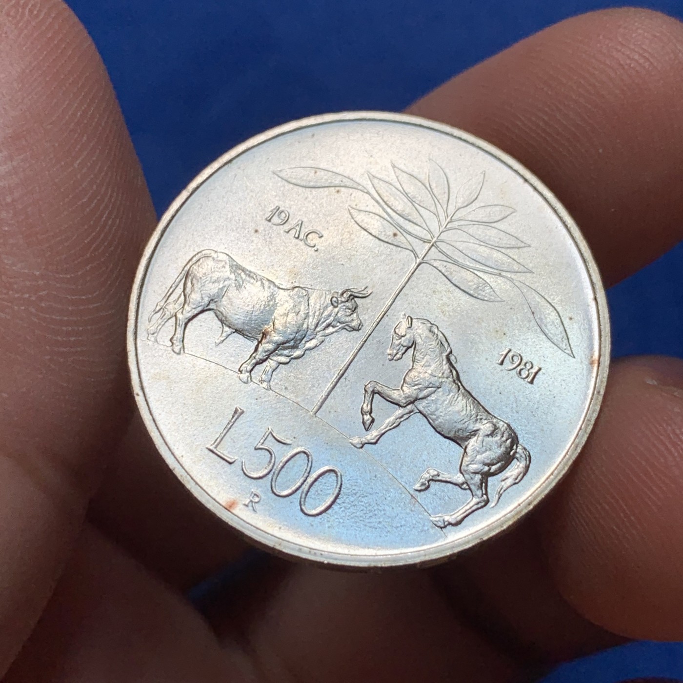 《竞宝斋》第189场-周日，周一 2场 (全场包邮) 1981年意大利500里拉银币 全新转光