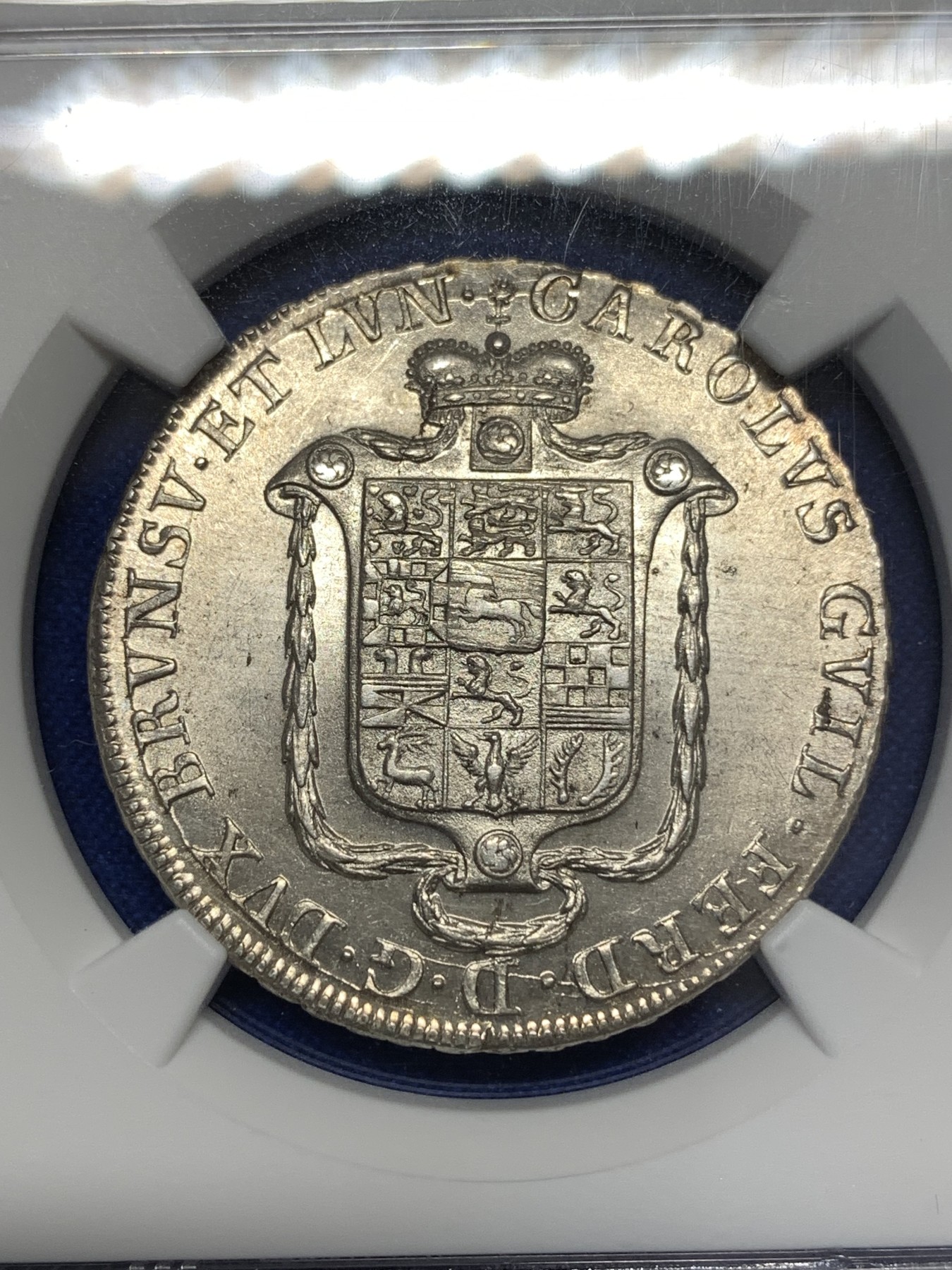 《竞宝斋》第189场-周日，周一 2场 (全场包邮) 唯一冠军分 NGC-MS64+ 德国不伦瑞克 1792年 16格罗申银币  顶级收藏品