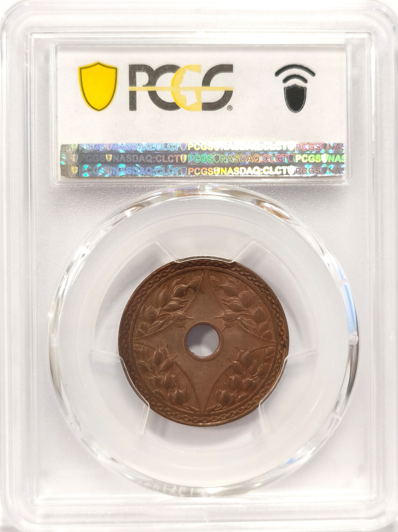 博洋堂“纯白金之夜”精品专场暨第039期（全场包邮） PCGS MS64BN 中华民国廿二年中空壹分铜圆，22年高分难度大，PC第二名，更高分仅有一枚65BN，2022年HA成交17500+