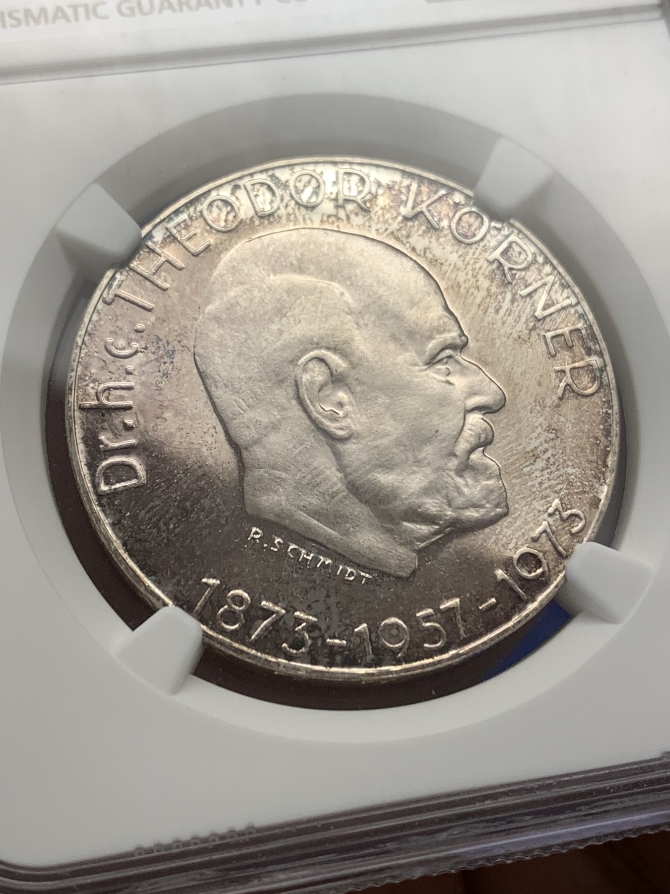 《竞宝斋》第189场-周日，周一 2场 (全场包邮) NGC-PF66 cameo状态 奥地利1973年50先令银币 精制币少见