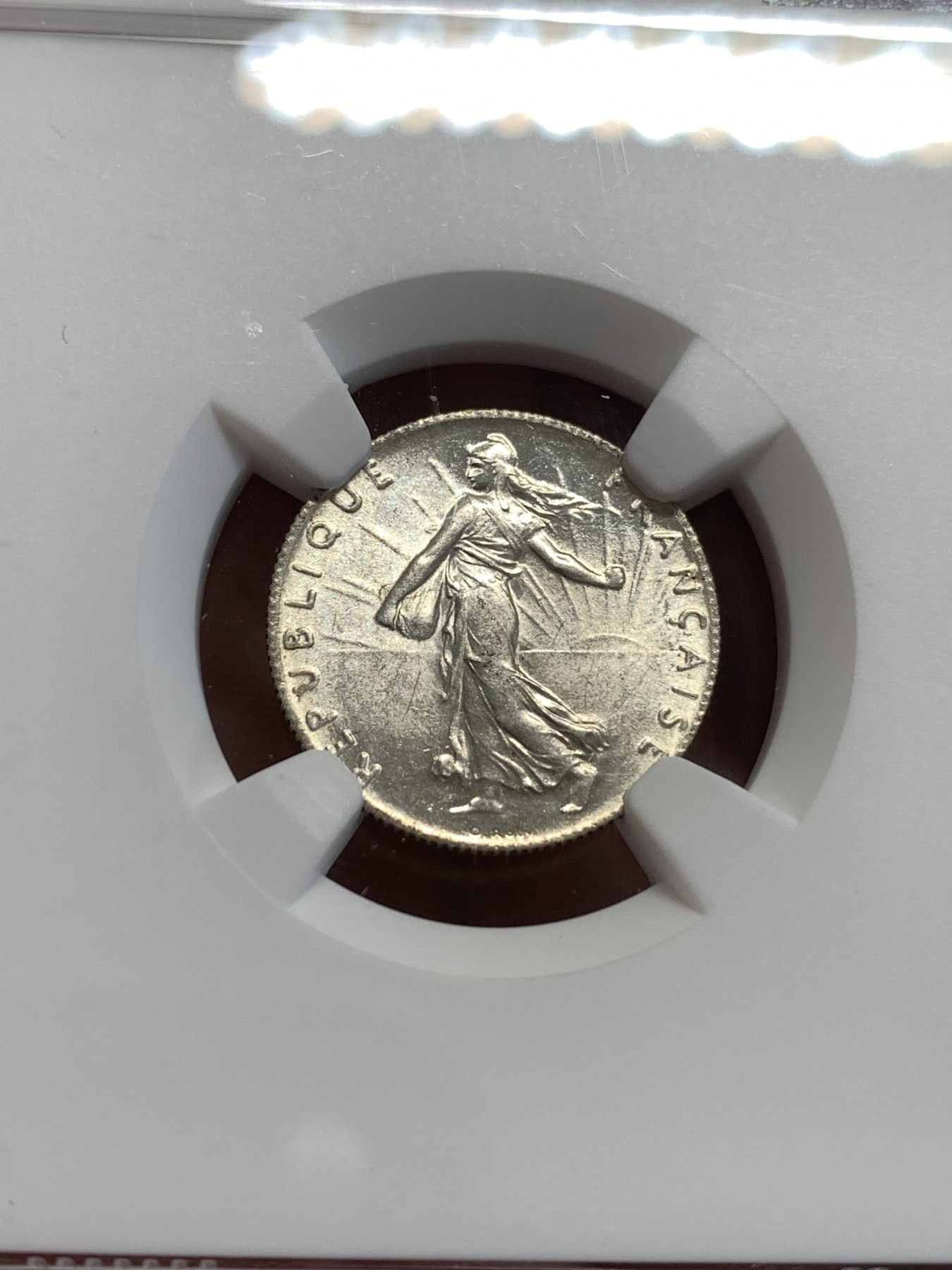 《竞宝斋》第189场-周日，周一 2场 (全场包邮) NGC MS62 法国1913年播种女神50分银币