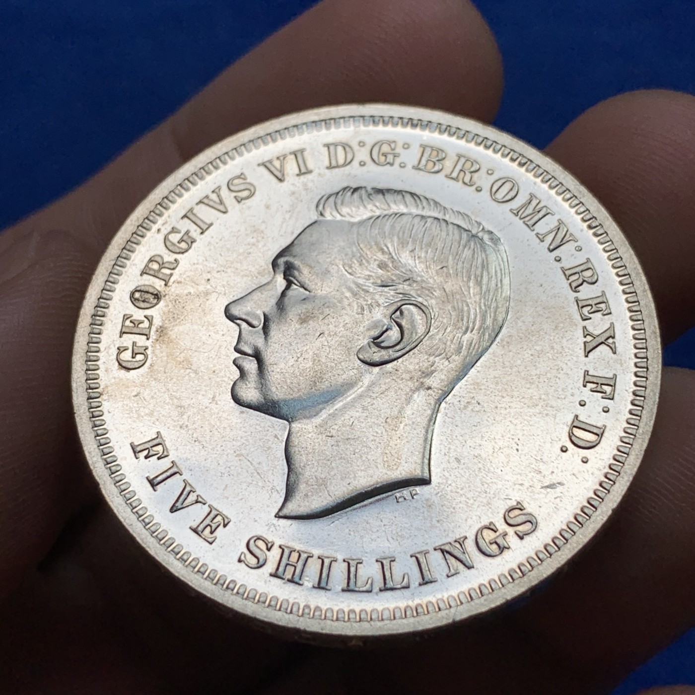 《竞宝斋》第189场-周日，周一 2场 (全场包邮) 英国1951年乔治六世 最后的马剑克朗型纪念币 盒证全