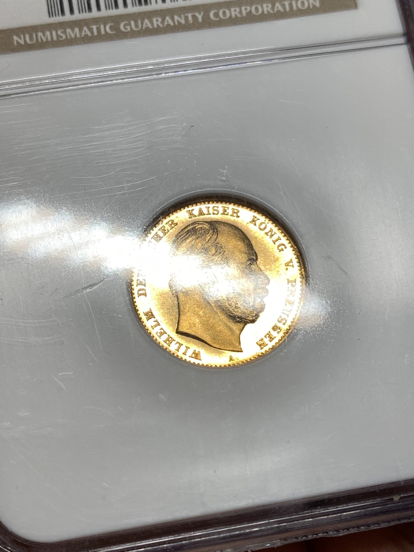 《竞宝斋》第189场-周日，周一 2场 (全场包邮) NGC-MS67 1872A德国普鲁士10马克金币，超高分 3.98克900金