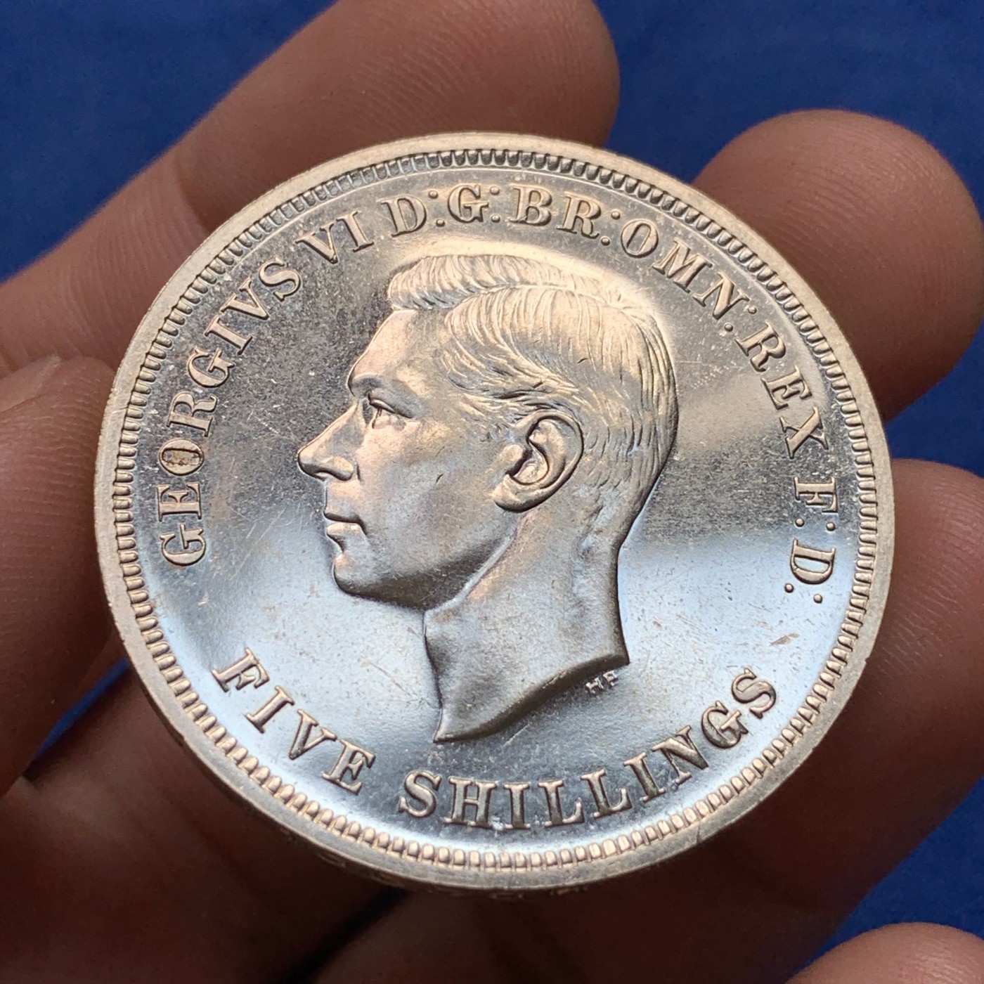 《竞宝斋》第189场-周日，周一 2场 (全场包邮) 英国1951年乔治六世 最后的马剑克朗型纪念币 盒证全