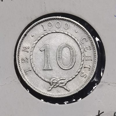 北京马甸外国币专卖微拍第105期，外国金银币专场，陆续上新，欢迎关注 - 1900年英属沙捞越10分银币