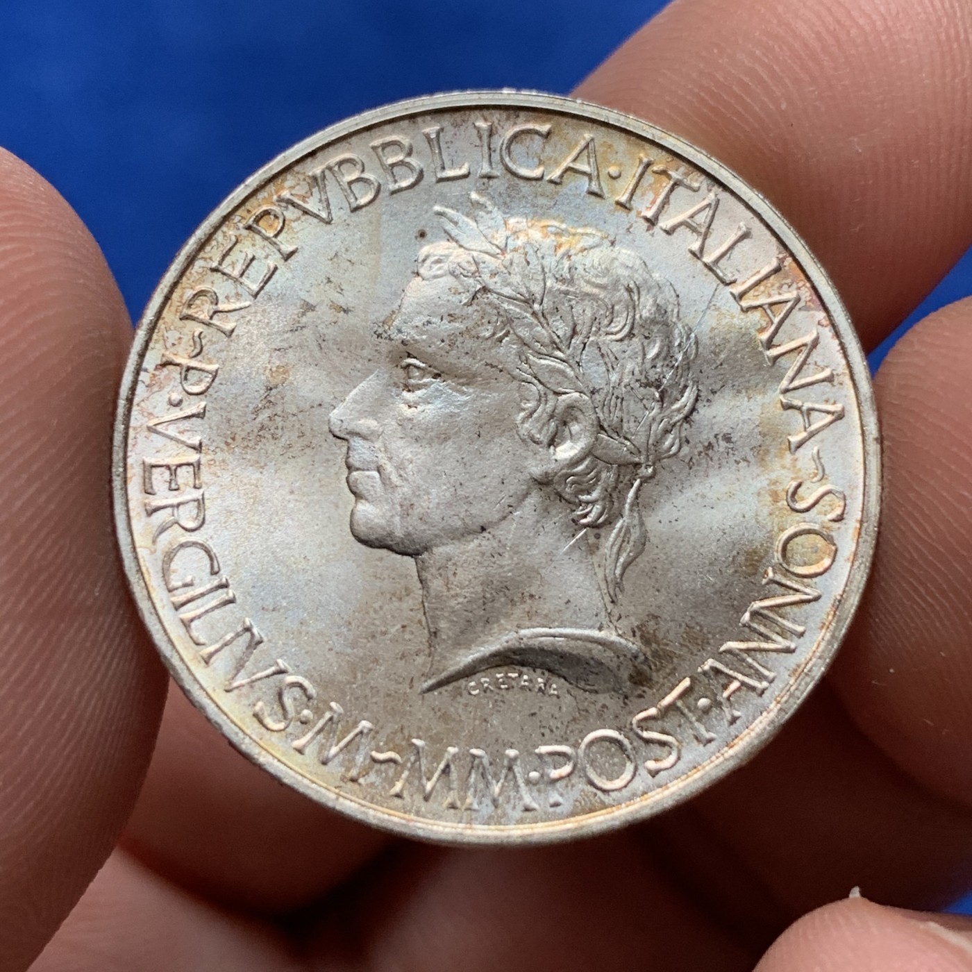 《竞宝斋》第189场-周日，周一 2场 (全场包邮) 1981年意大利500里拉银币 全新转光