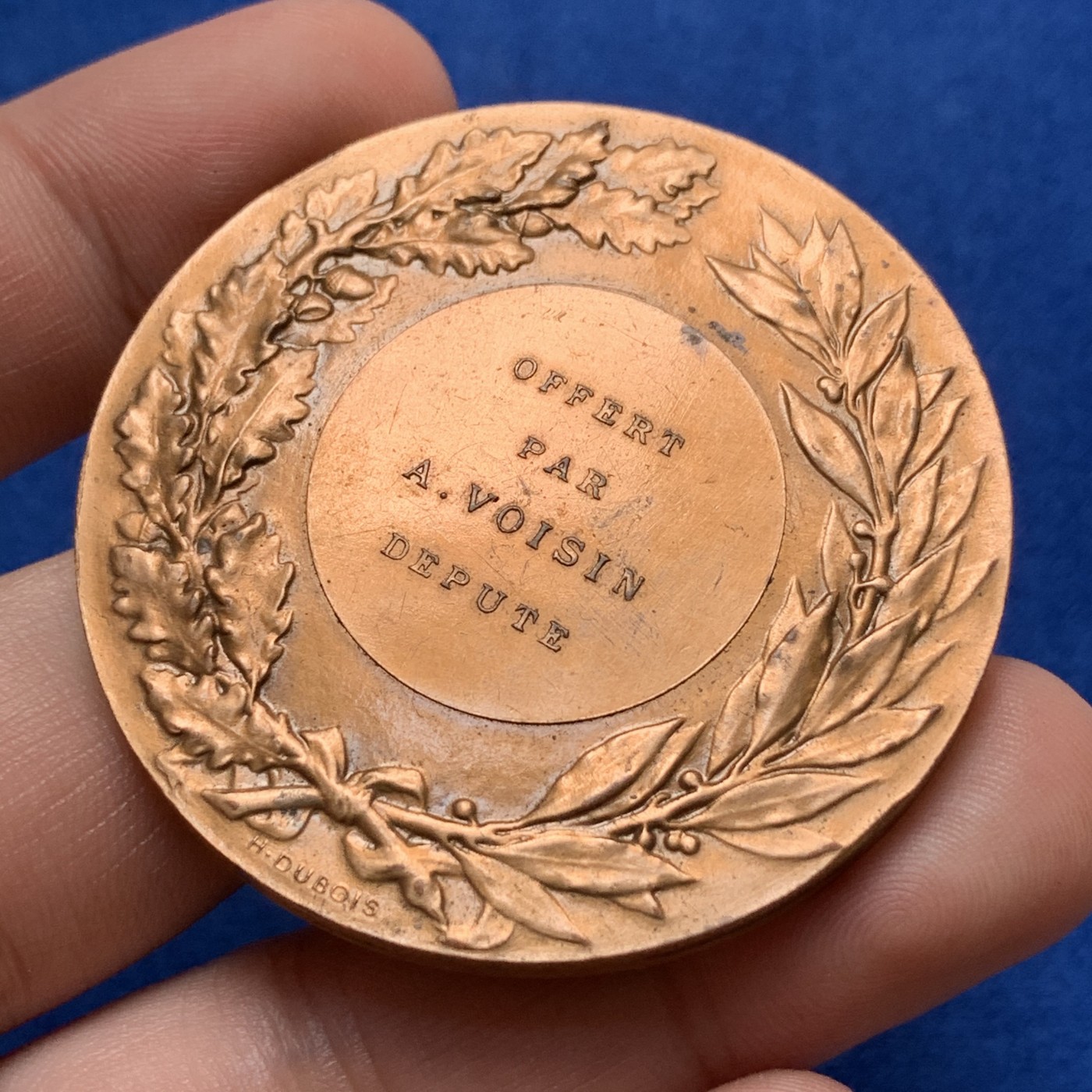 《竞宝斋》第189场-周日，周一 2场 (全场包邮) 法国港口贸易艺术铜章 直径：49.8mm 重量：58.15gr  边铭：丰饶角＋铜标