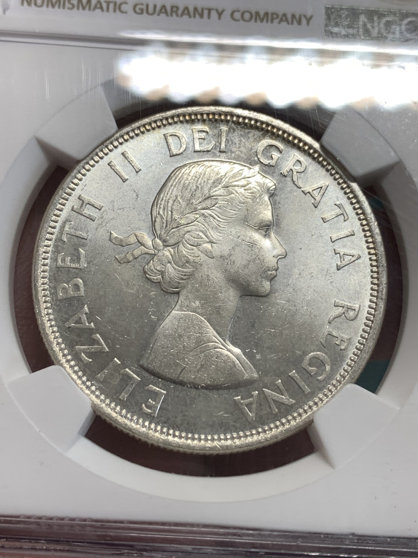 《竞宝斋》第189场-周日，周一 2场 (全场包邮) NGC MS63 加拿大1964年夏洛特敦和魁北克会议100周年纪念银币