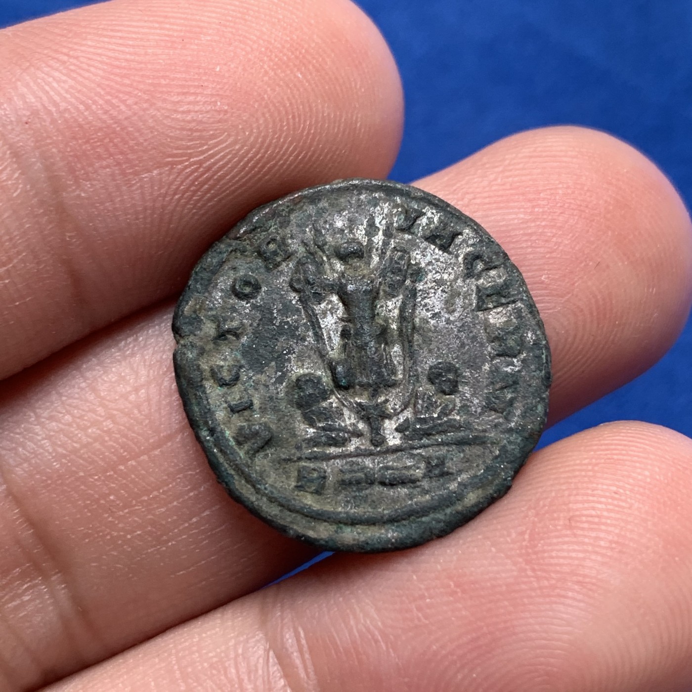 《竞宝斋》第189场-周日，周一 2场 (全场包邮) 公元276-282年 古罗马普罗布斯洗银币 背面还尚存一点银层