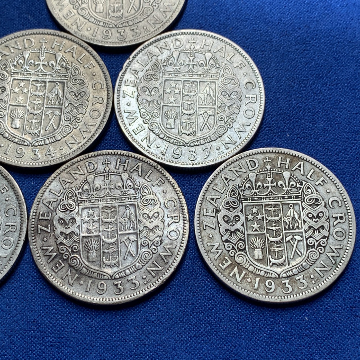 《竞宝斋》第189场-周日，周一 2场 (全场包邮) 6枚一组 新西兰半克朗银币